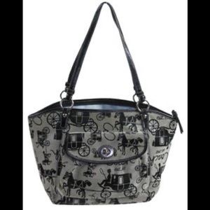 Coach Mary Horse Carriage Print "Leah" Tote/Wallet